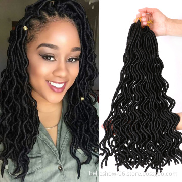 Bellwshow  synthetic hai faux locs crochet hair dreadlock curly faxu locs